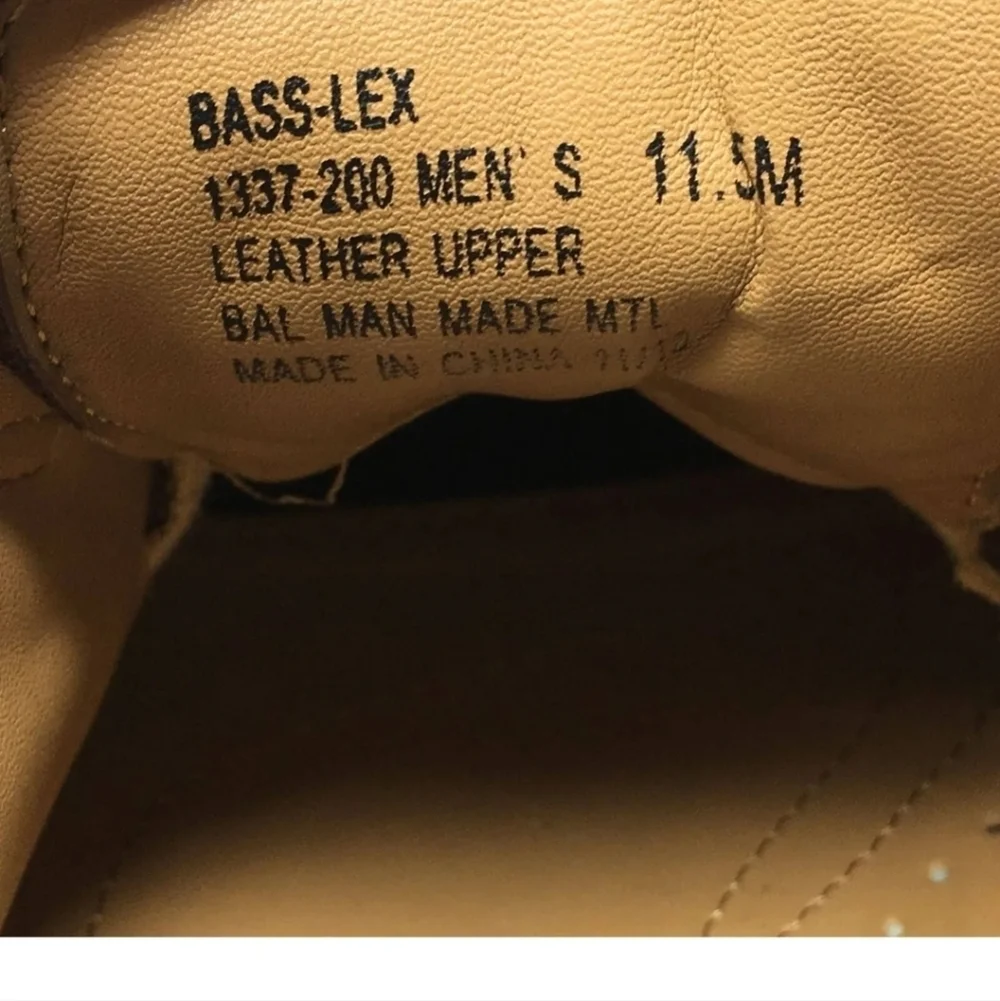 Bass Split Toe Oxford Shoes Brown Lace-up Supple Leather Upper Men 11.5M